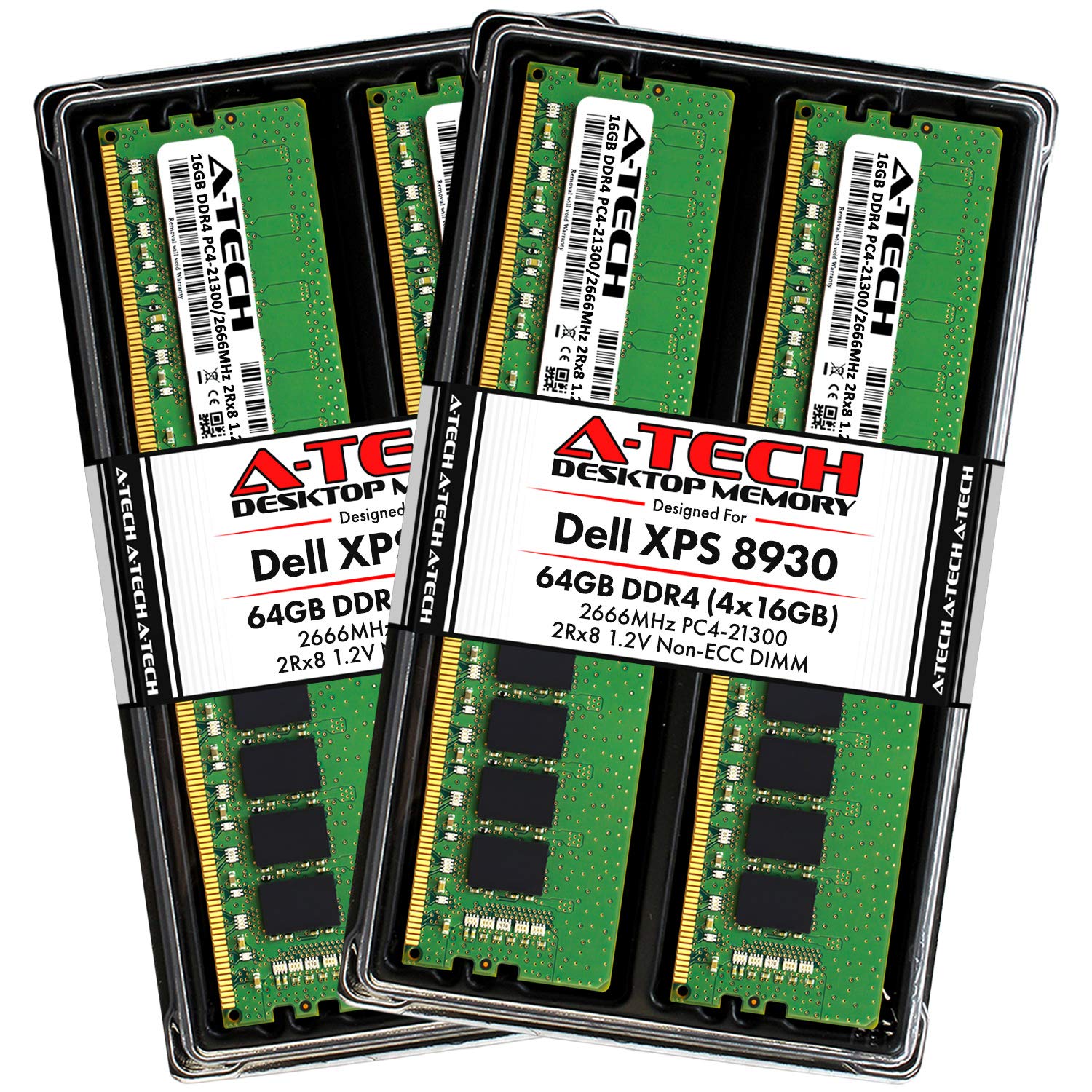 A-Tech 64GB Max RAM Kit for Dell XPS 8930 Tower - (4 x 16GB